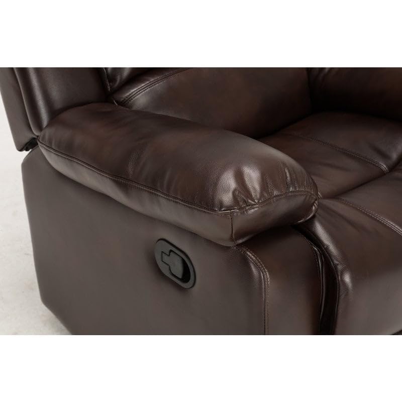 Comfort Pointe Clifton Burnished Brown Faux Leather Glider Rocker Recliner