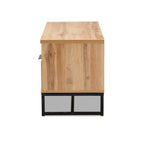 Baxton Studio Reid Modern and Contemporary Industrial Oak Finished Wood and Black Metal 2-Drawer TV Stand