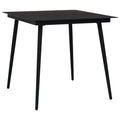vidaXL Outdoor Dining Table, Patio Table with Glass Top, Garden Table, Garden Furniture for Front Porch Deck Lawn Backyard, Industrial, Steel Black
