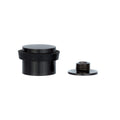 Evi Door Stops | Black Lacquered Stainless Steel Door Stop - Screw And Adhesive Fastening - Rubber Protector - 0.94 X 0.83 Inch