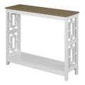 Convenience Concepts Town Square Console Table with Shelf, Driftwood/White