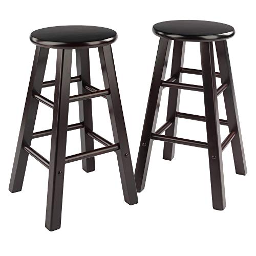 Ergode Wood Element Counter Stool Set | Oyster Gray | 2-Pc Set | Solid Wood | 220lbs Weight Capacity | Stable & Stylish | Multiple Finishes (92274-VV)