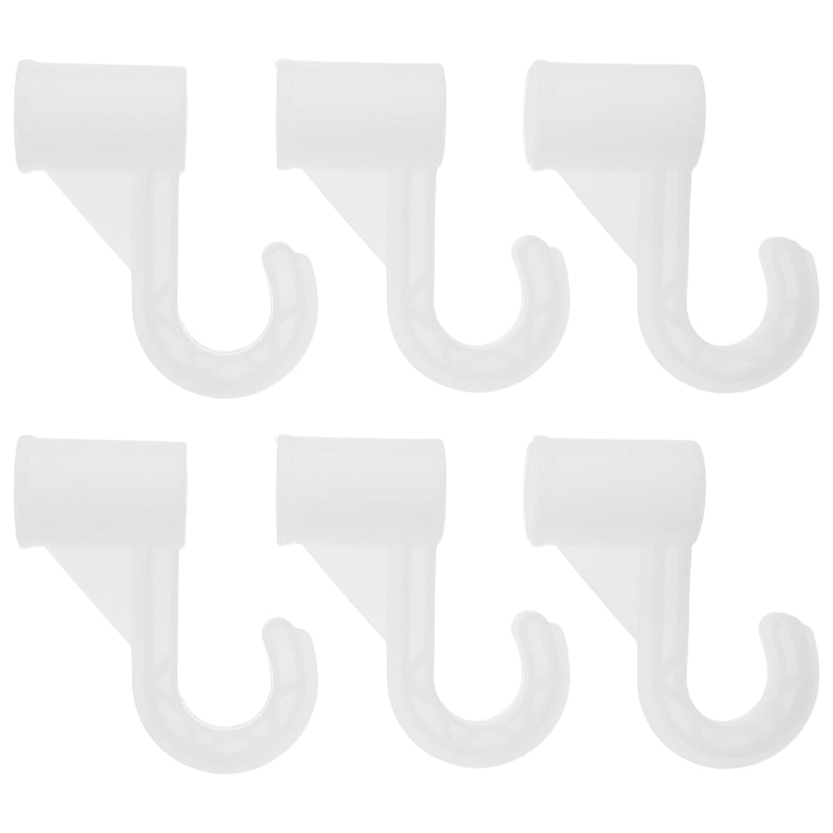 DOITOOL 6Pcs Adjustable Closet Rod Bracket Heavy Duty Wardrobe Rod Hook for Hanging Clothes Support Bedroom Wardrobes Closet Pol