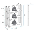 Casual Home 3-Shelf Folding Stackable Bookcase (27.5" Wide)-Mahagony
