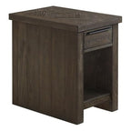 Intercon Hearst 16" Wide Chairside Table with Open Shelf, Reclaimed Chevron
