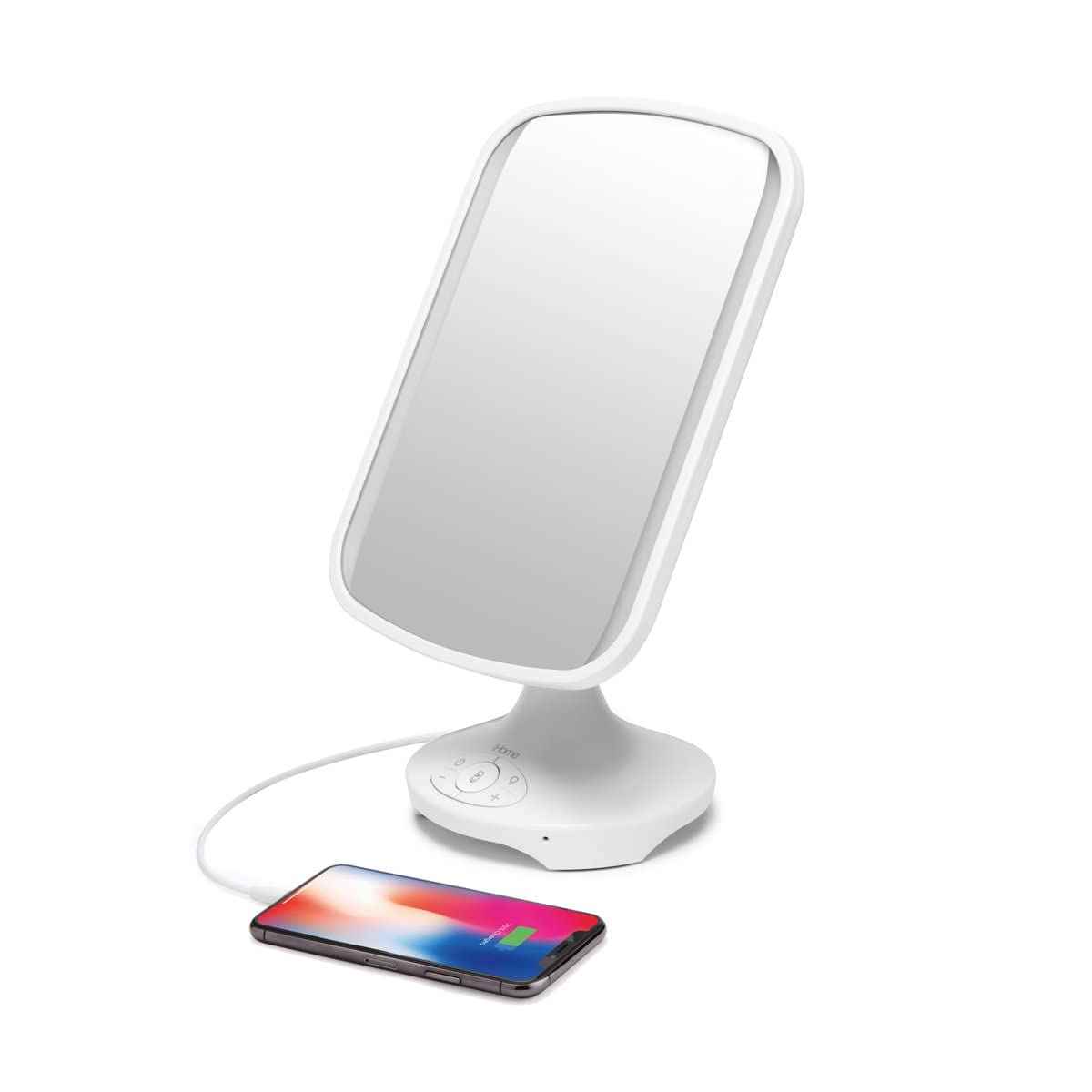 iHome 7 x 9 Reflect ll iCVBT3 Adjustable Vanity Mirror, Makeup Mirror with Bluetooth Audio, Hands-Free Speakerphone, LED Lightin
