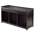 Ergode Wood Addison 4-Piece Storage Bench Set | 3 Cubbies & Black Baskets | Espresso Finish | Sturdy Solid Wood | Easy Assembly (92349-VV)