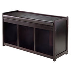 Ergode Wood Addison 4-Piece Storage Bench Set | 3 Cubbies & Black Baskets | Espresso Finish | Sturdy Solid Wood | Easy Assembly (92349-VV)