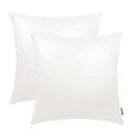 Brawarm Faux Leather Throw Pillow Covers 22 X 22 Inches - White Leather Pilow Covers Pack Of 2, Solid Dyed Leather Pillowcases F