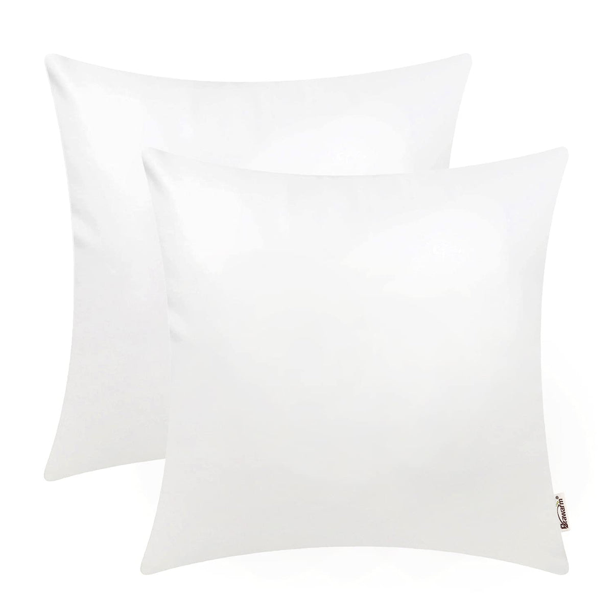 Brawarm Faux Leather Throw Pillow Covers 22 X 22 Inches - White Leather Pilow Covers Pack Of 2, Solid Dyed Leather Pillowcases F