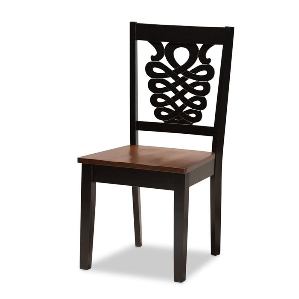 Baxton Studio Liese Modern and Contemporary Transitional Two-Tone Dark Brown and Walnut Brown Finished Wood 7-Piece Dining Set