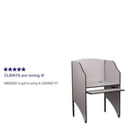 Flash Furniture Kevin Starter Student Study Carrel for Testing Centers and Classrooms, Starter Study Carrel Unit/Private Student Testing Desk, Gray