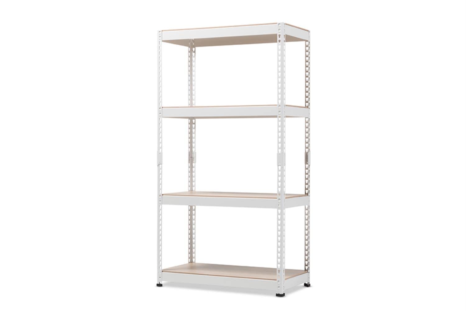 Baxton Studio Cody 3 Shelf Metal Multipurpose Storage Rack in White