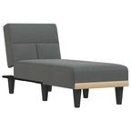 vidaXL Modern Reclining Chaise Longue in Dark Gray – Fabric Upholstery with Sturdy Plywood Frame for Living Room/Bedroom, Adjustable Positions, Comfortable Foam-Fill Bed