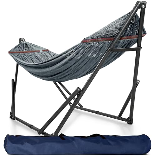 Tranquillo Adjustable Hammock Stand 600 Lbs Capacity, Collapsible Camping Hammock And Stand, Double Hammock With Stand For 2 Per