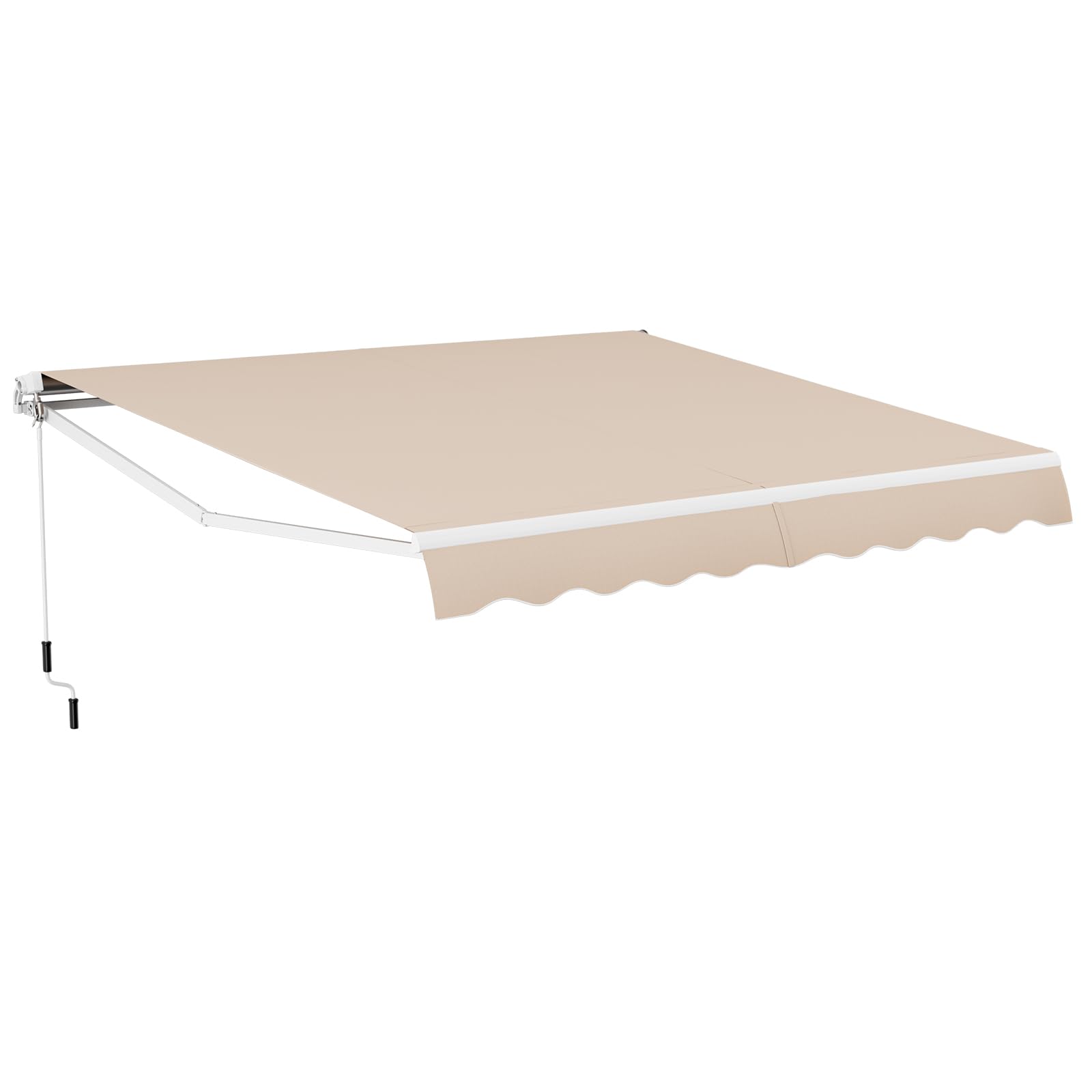 Tangkula 12 Ft    10 Ft Retractable Awning, Aluminum Patio Sun Shade W/Crank Handle And Water-Resistant Polyester, Outdoor Manua