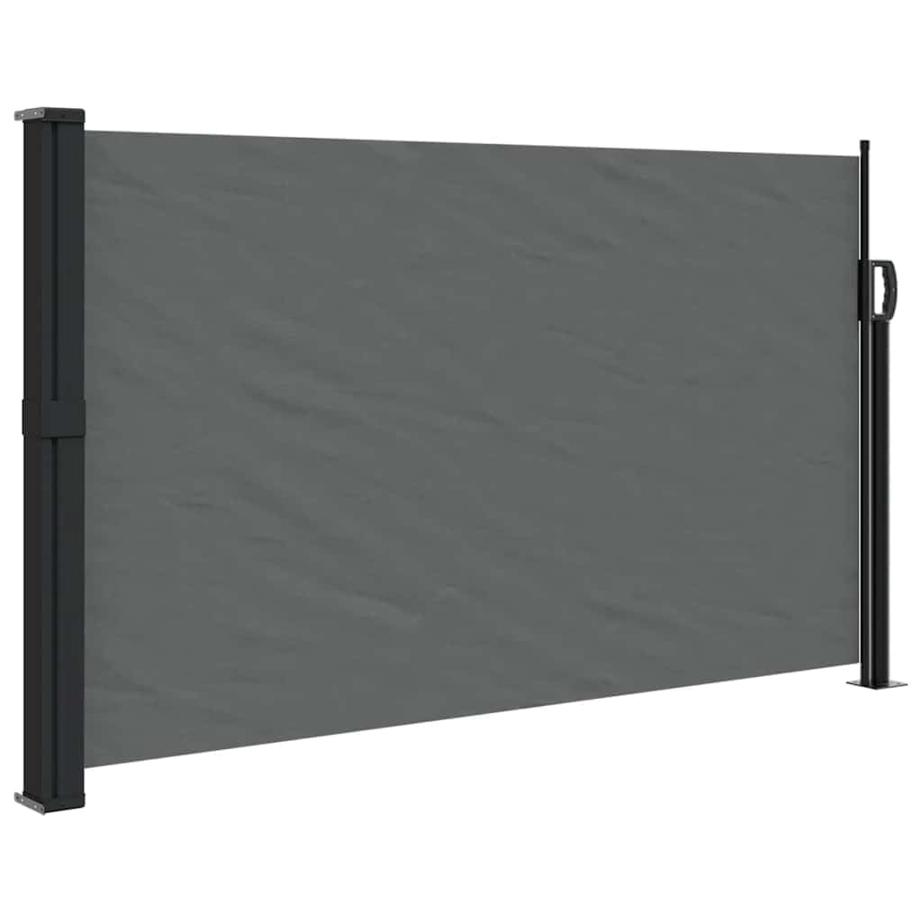 ** vidaXL - Retractable Side Awning Sun Shade Privacy Screen - Anthracite, Steel & Aluminum Frame, Waterproof UV-Resistant 47.2”H x 236.2”W - Balcony, Terrace, Patio, Indoor/Outdoor Use