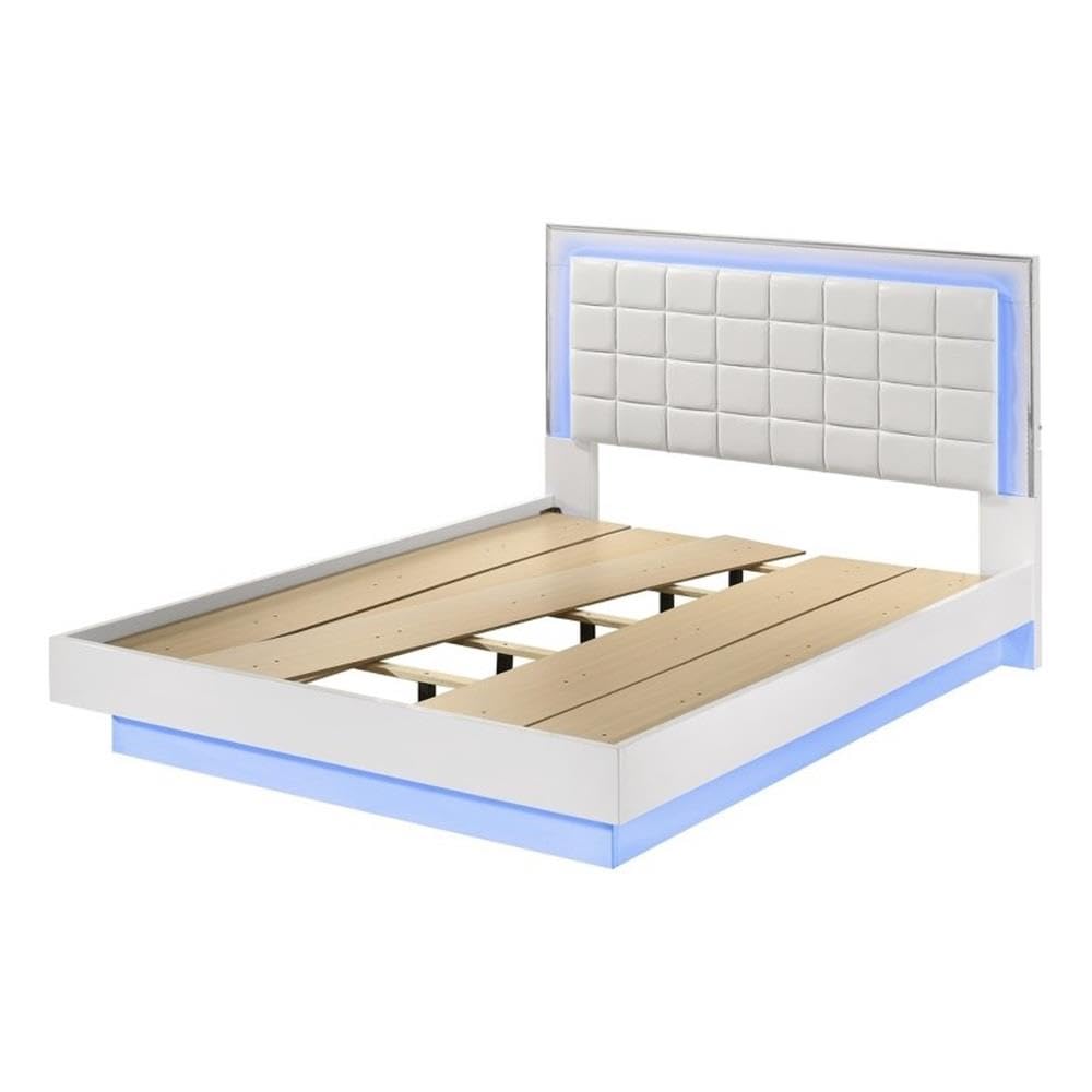 Best Quality Furniture B750 Platform, King (U.S. Standard), White