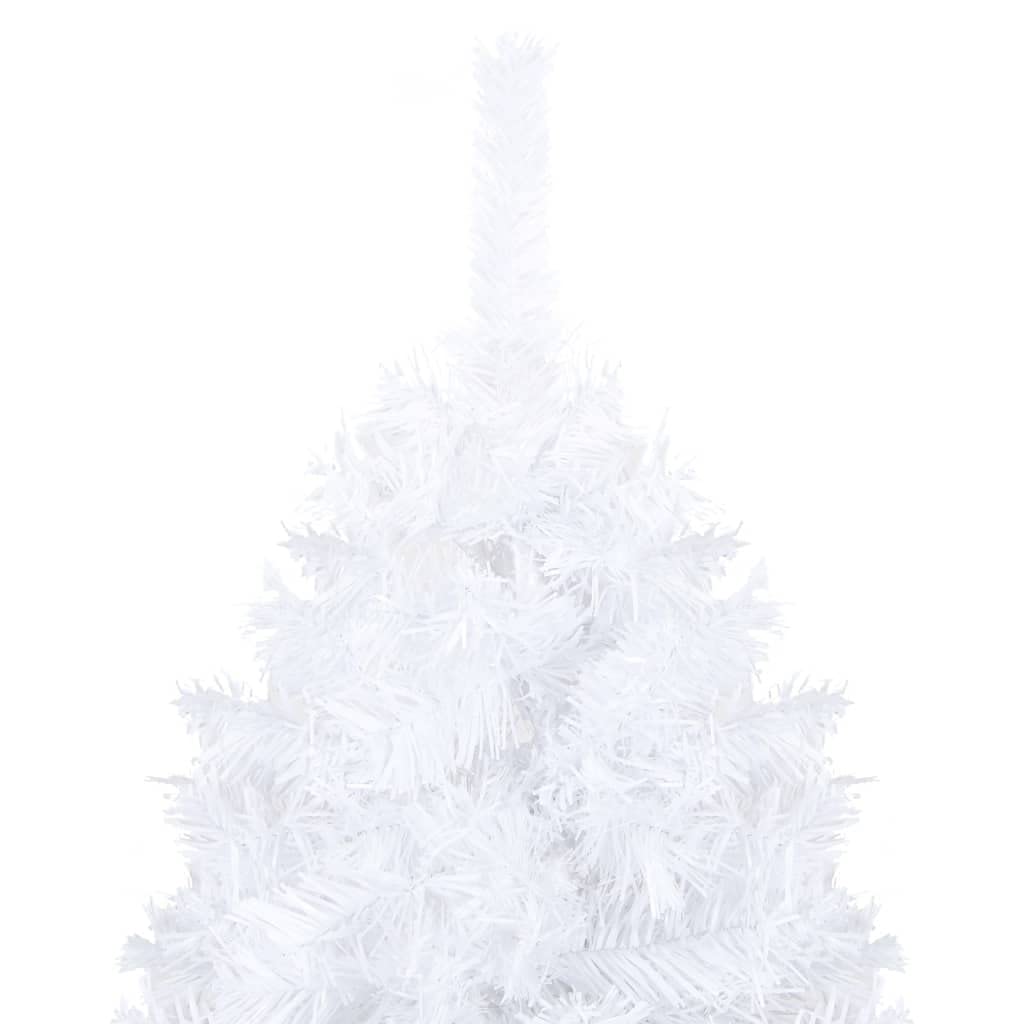 Vidaxl 8 Ft Green Artificial Christmas Tree With Extra-Thick Branches - Lifelike Pvc Christmas Tree With Sturdy Metal Stand - Indoor & Outdoor Use