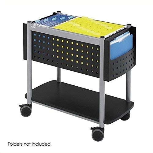Safco Scoot Open Top Mobile File Cart, 14-3/4W X28D X 26H, Blk W/Silver (Case Of 2)