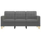 vidaXL 3-Seater Lounge Sofa- Modern Design, Built with Durable Fabric and Sturdy Metal Frame, Dark Gray
