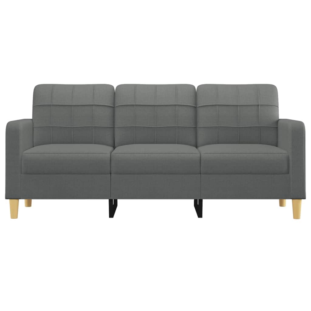 vidaXL 3-Seater Lounge Sofa- Modern Design, Built with Durable Fabric and Sturdy Metal Frame, Dark Gray