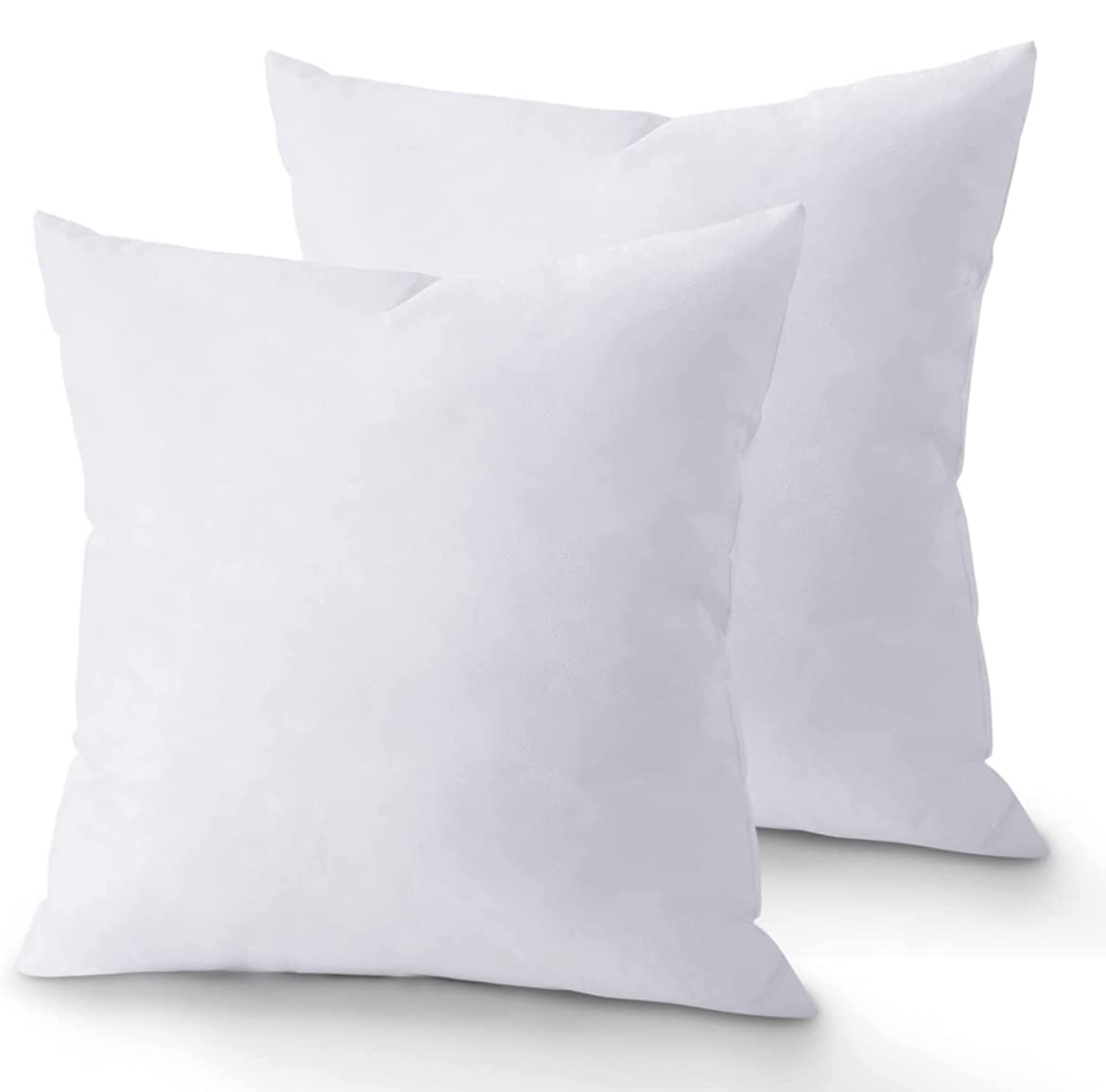 Quba Linen 18 X 18 Throw Pillow Insert - Pack Of 2 White, Down Alternative Pillow Inserts For Decorative Pillow Covers, Throw Pi