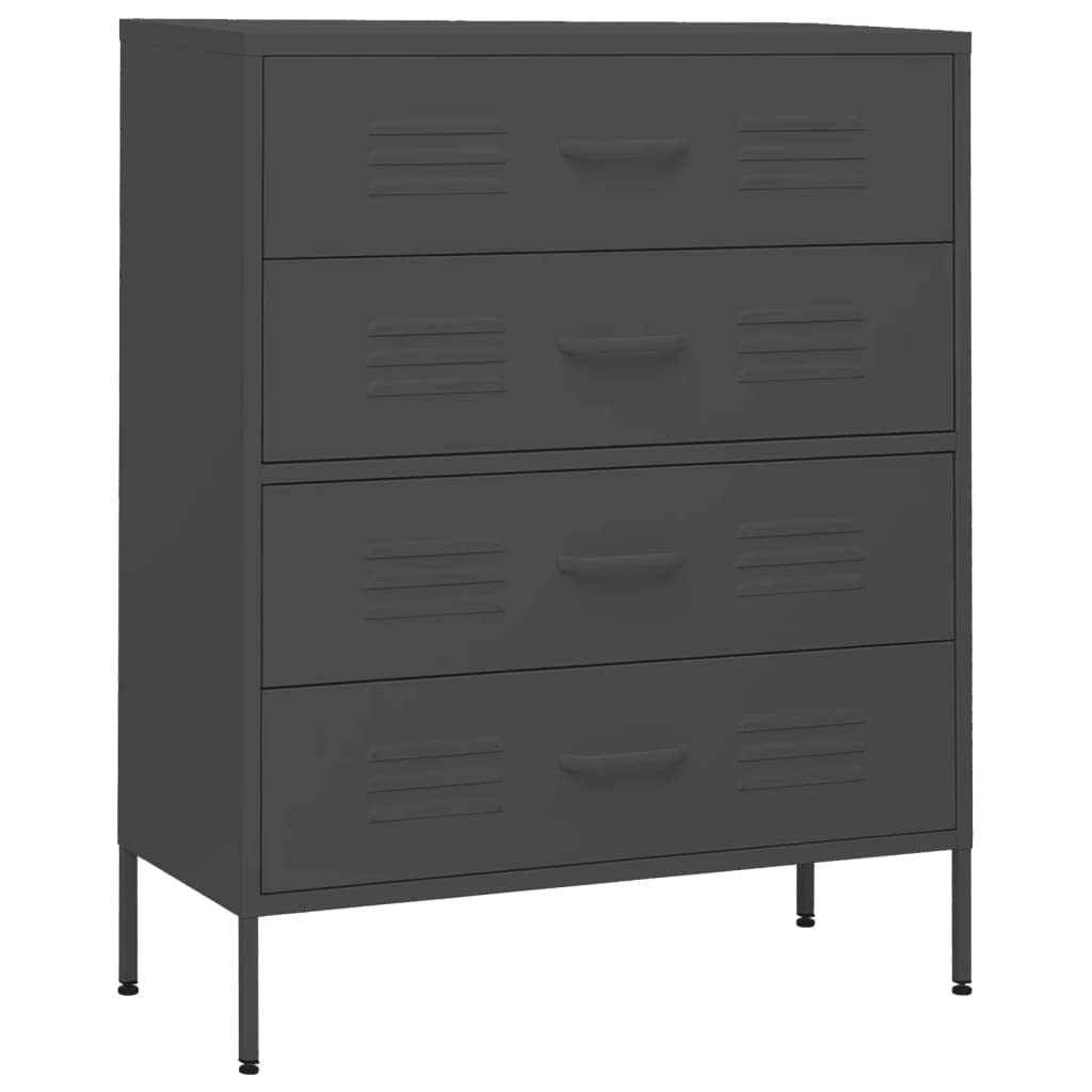 vidaXL Chest of Drawers Anthracite 31.5&quot;x13.8&quot;x40&quot; Steel