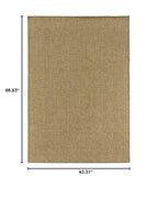 HomeRoots Polypropylene 4’x6’ Solid Tan Indoor Outdoor Area Rug