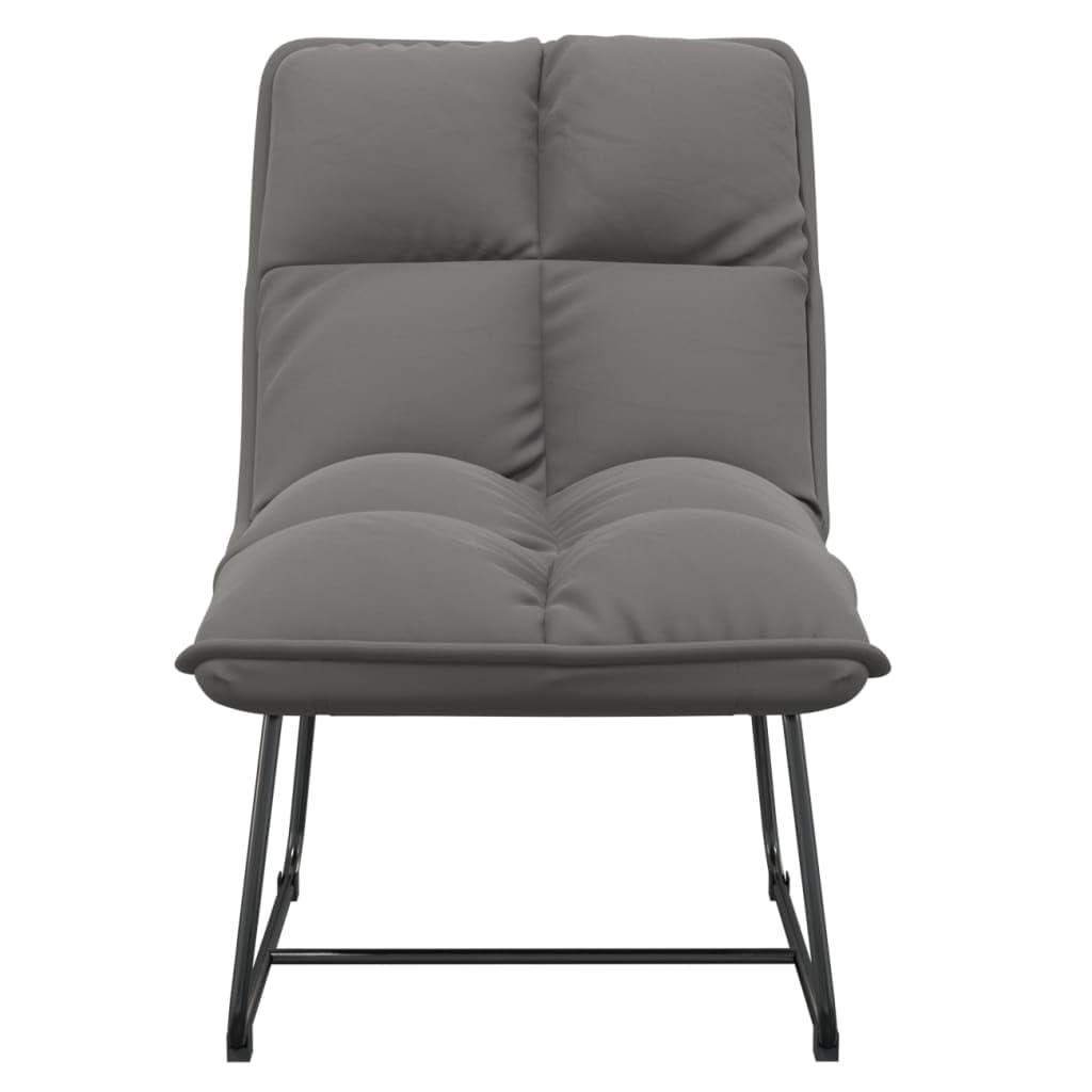 vidaXL Light Gray Velvet Leisure Chair with Fully Adjustable Backrest, Metal Frame, Thick Foam Padding, Scandinavian Style Seating Solution for Your Home