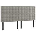 Vidaxl Led Headboard Home Indoor Bedroom Bed Accessory Upholstered Bed Header Furniture With Led Light Gray 78.7"X2"X46.5"/50.4" Velvet