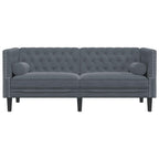 vidaXL Chesterfield Sofa Loveseat/Settee 2-Seater - Dark Gray Velvet, Button-Tufted Backrest & Armrests, 68.5?W x 29.3?D x 27.8?H