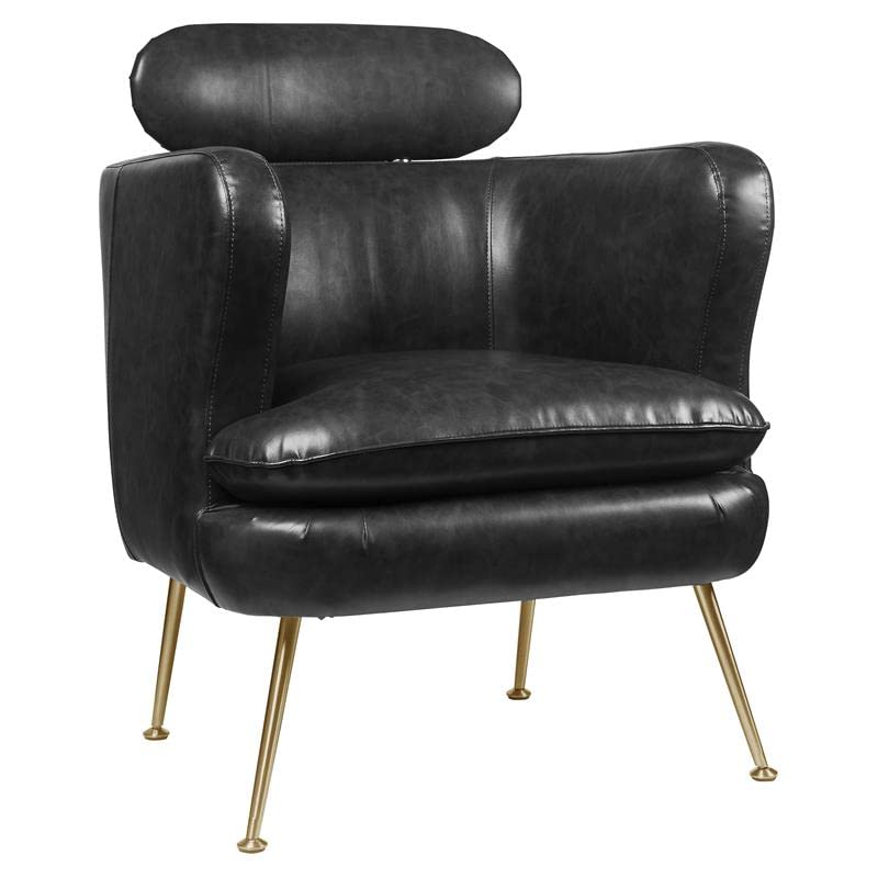 Acme Phelan Faux Leather Upholstery Accent Chair in Dark Gray