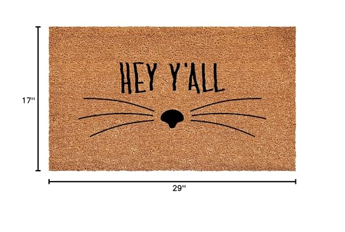 Calloway Mills Hey Yall Whiskers Doormat, (Tan/Black, 17' X 29' X 0.60')
