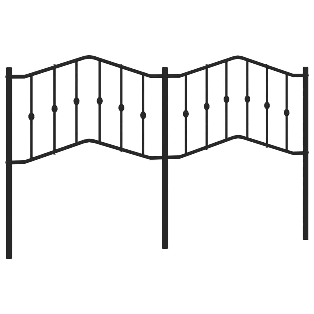 vidaXL Black Steel Metal Bed Headboard for 70.9&quot; Mattress Width - Powder-Coated, Durable Construction with Sturdy Legs and Excellent Back Support