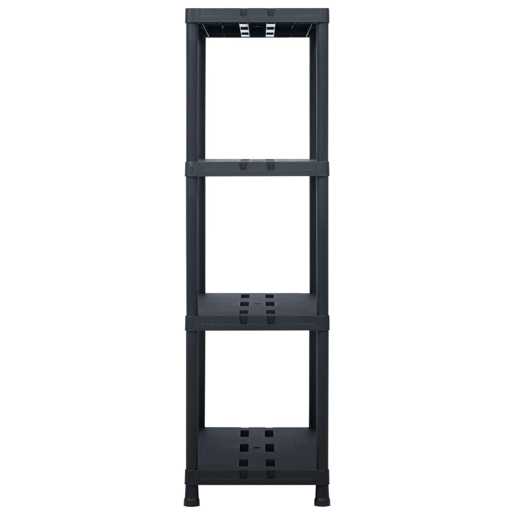 vidaXL Storage Shelf Rack Black 485 lb 35.4"x15.7"x54.3" Plastic