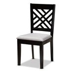 Baxton Studio Caron Modern and Contemporary Grey Fabric Upholstered Espresso Brown Finished Wood 7-Piece Dining Set
