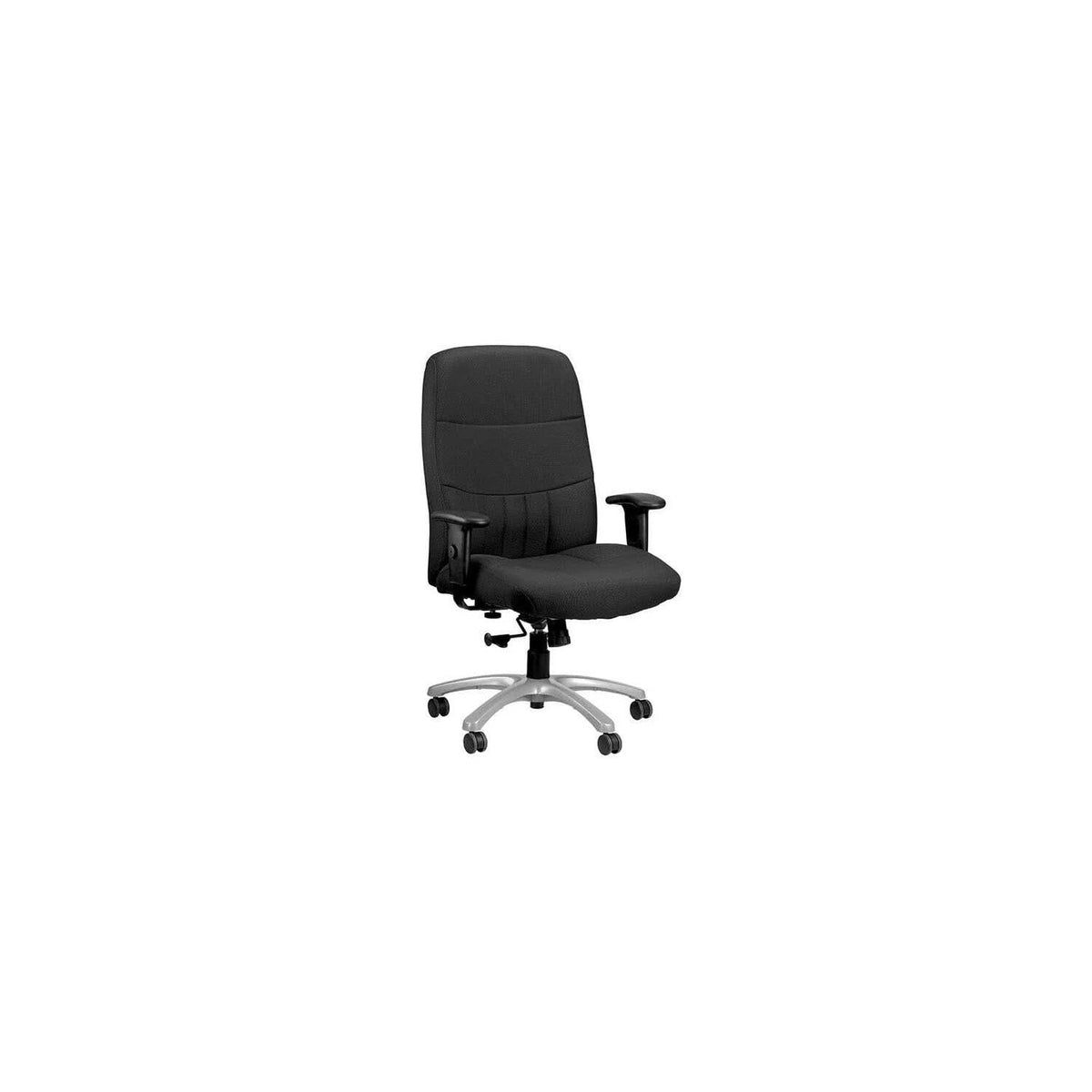 HomeRoots Black Fabric Tufted Seat Swivel Adjustable Task Chair Fabric Back Plastic Frame