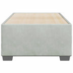 vidaXL Twin XL Bed Frame - Light Gray Velvet Upholstered Bedstead with Sturdy Slat Support - Engineered Wood & Plywood