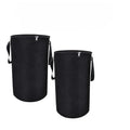 Non Woven Waterproof Foldable Laundry Basket with Handle Set of 2 (Black)