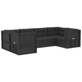 vidaXL Patio Furniture Set 6 Piece, Sectional Sofa with Cushions, Patio Lounge Set for Outdoor Garden Lawn Backyard, Black Poly Rattan