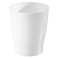 iDesign Compact Round Plastic Trash Can for Bathroom, Bedroom, Home Office, Dorm, 7.7 x 7.7 x 9.1, The Franklin Collection, Whit