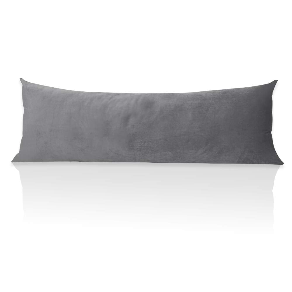 Stangh Grey Body Pillow Cover, Body Pillowcase For Adults Pregnant Women, Luxury Soft Velvet Body Pillowcase Cover With Hidden Z