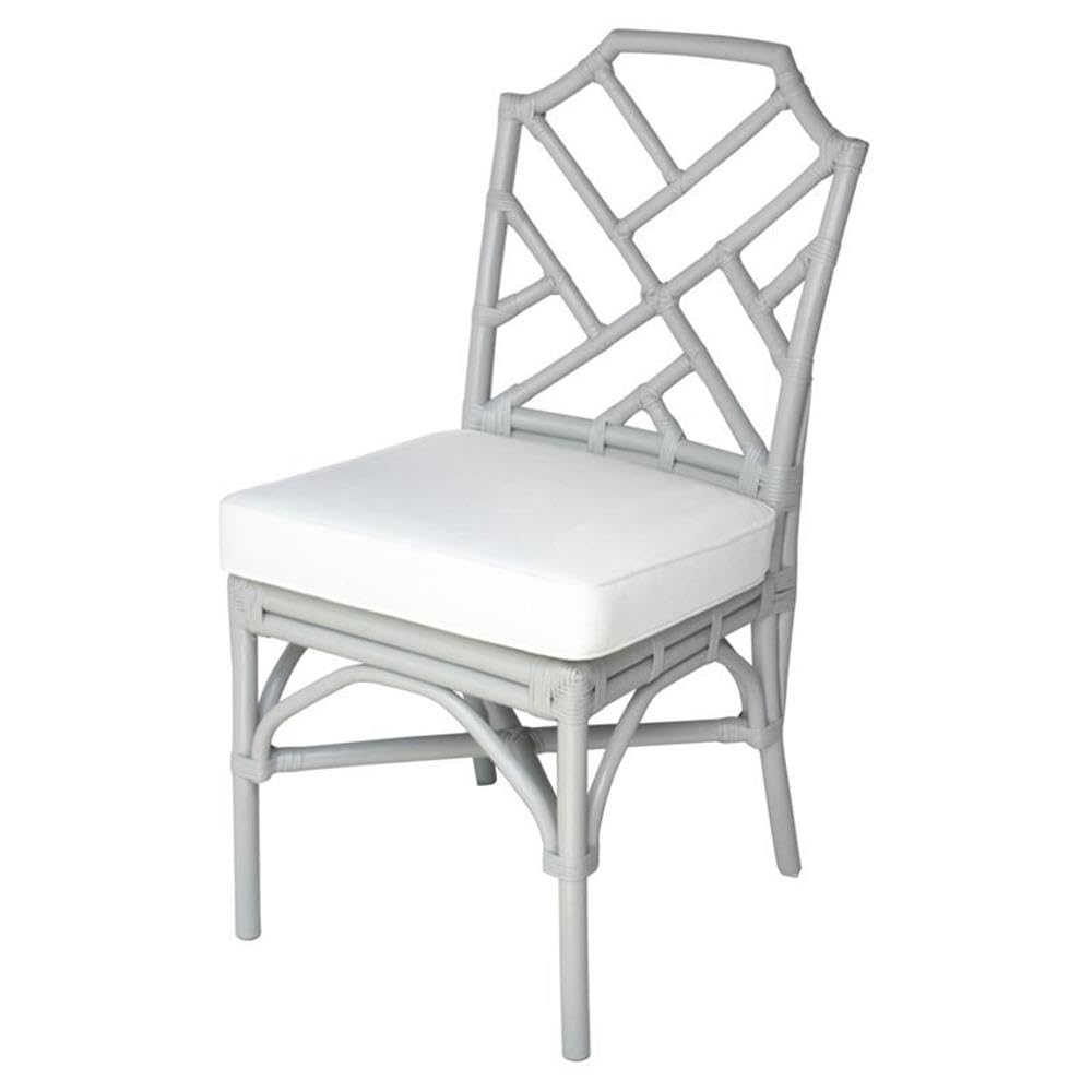 New Pacific Direct Kara 21" Fabric And Rattan Chair In Gray (Set Of 2)