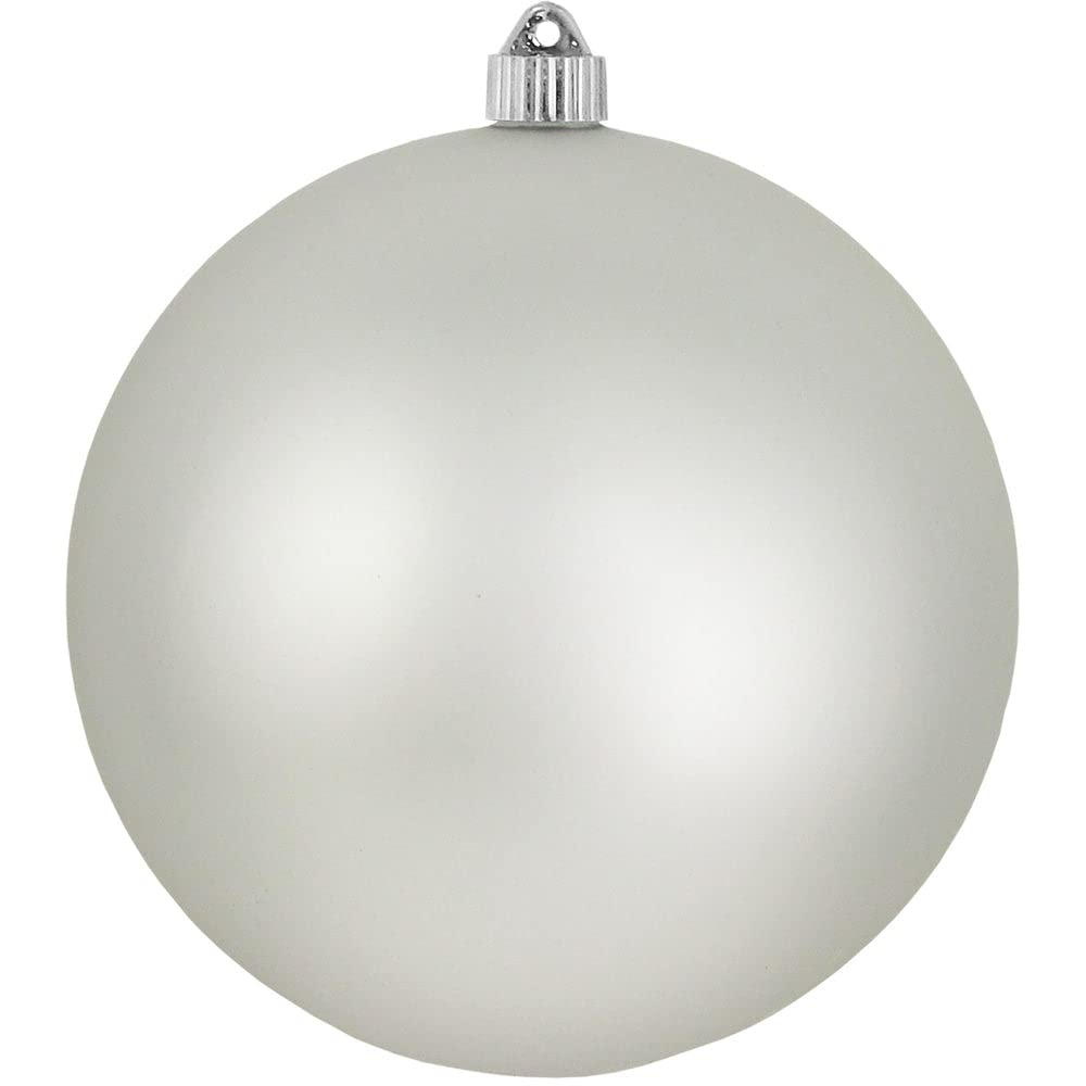 Christmas By Krebs 8 (200mm) Velvet Dove Gray [1 Piece] Extra Large Solid Oversized Huge Big Outdoor Plastic, UV Ball Ornament H