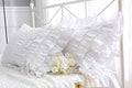 Meaning4 White Shabby Chic Pillow Shams Pillowcases With Ruffles Queen Size Cotton Pillow Covers 20'X30' 2Pcs French Country B