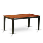 East West Furniture NIQU7-BCH-W 7 Piece Dining Room Table Set Consist of a Rectangle Kitchen Table with Butterfly Leaf and 6 Dining Chairs, 36x66 Inch, Black & Cherry