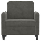 vidaXL Velvet Sofa Chair in Dark Gray - Comfortable Modern Seating Solution with Sturdy Frame & Soft Upholstery
