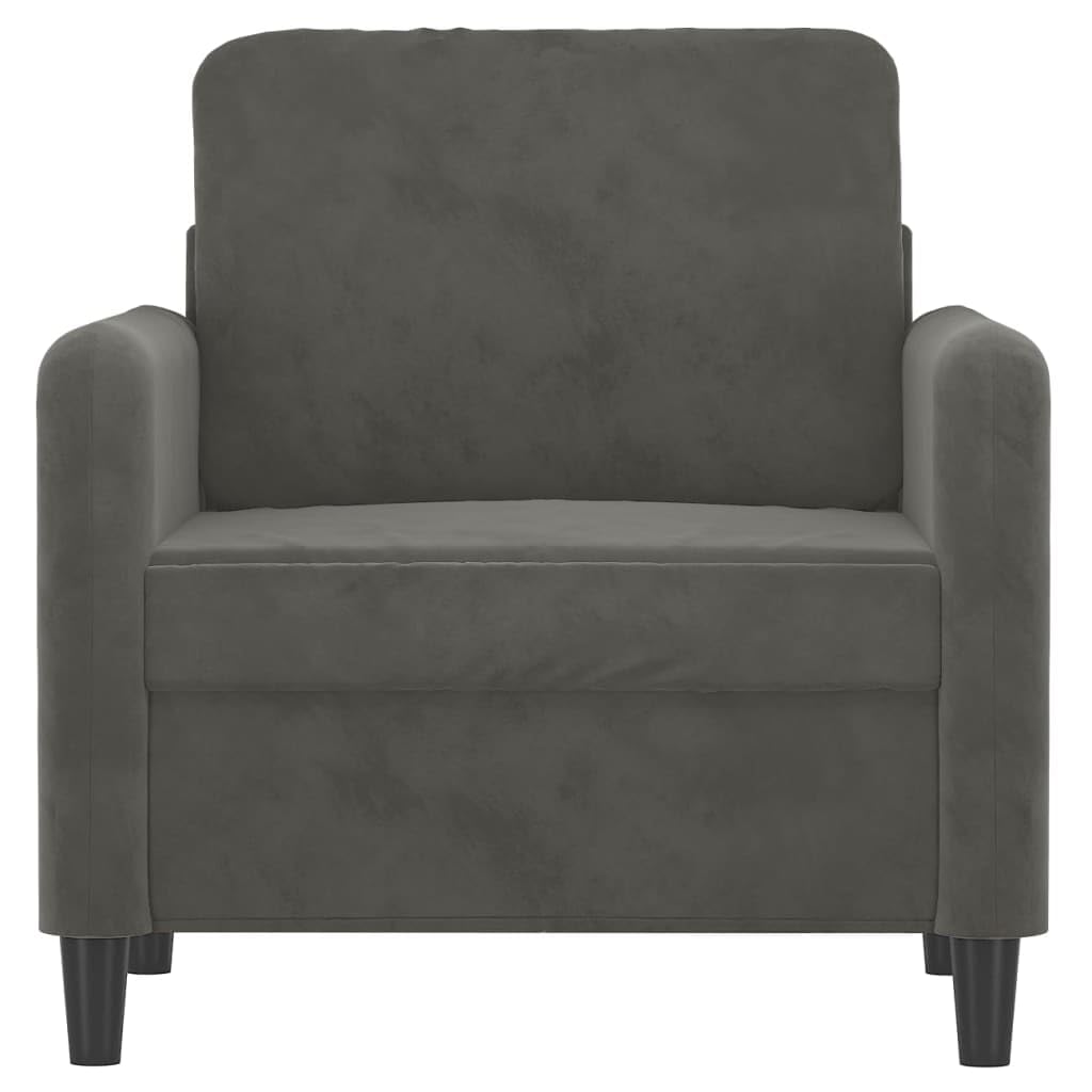 vidaXL Velvet Sofa Chair in Dark Gray - Comfortable Modern Seating Solution with Sturdy Frame & Soft Upholstery