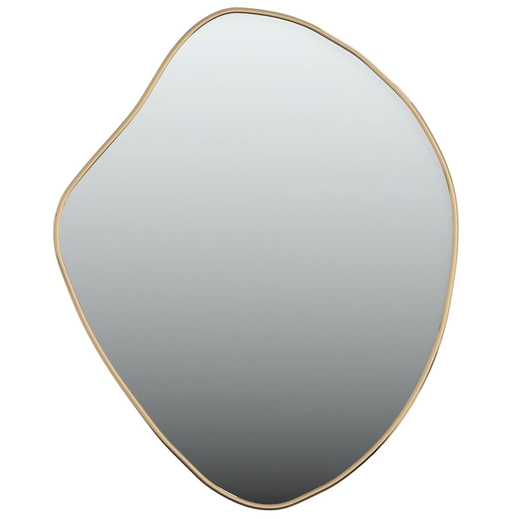 vidaXL Wall Mounted Gold Mirror - Modern and Versatile Decorative Mirror with Sturdy PVC Frame and Clear Reflection, Perfect for Different Settings - 23.6&quot;x19.7&quot;